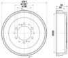 HELLA 8DT 355 301-911 Brake Drum